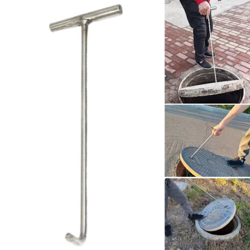 T-Shaped Steel Hook Heavy Duty Spring Heavy Duty Hook Tool Spring Hook Manhole Hook T Shape Hook Pull Hook Tool 1