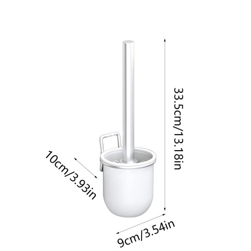 Toilet Brush with Aluminum Handle and Stand 2