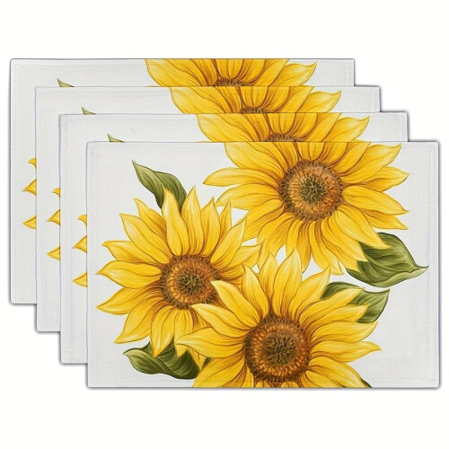 4pcs Polyester Table Mats Rectangular Prairie Chic 2