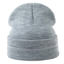 Family Pack Warm Rolled Brim Knit Caps Reflective Design-Gray