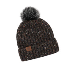 Soft Polyester Winter Beanies Fleece Lined Stretchy Cap With-FB