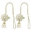 Adjustable Window Curtain Tiebacks Set Floral Pearls-beige1 1