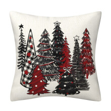 Christmas Tree Polyester Pillow Cover Festival Decoration-4