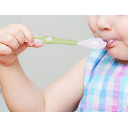 1Ensemble Bébé PP Vert Avec Fourchette Étui 2