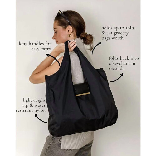 Bolsa tote com chaveiro em couro vegano, 50 x 60 cm (20 x 24 polegadas) 2