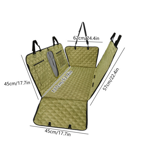 Hamaca impermeable con extensor de asiento trasero para perros y base rígida. 1