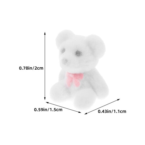 Dekoracyjne artykuły Mini Bears, białe, 6 sztuk 1