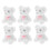 Dekoracyjne artykuły Mini Bears, białe, 6 sztuk 5