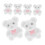Dekoracyjne artykuły Mini Bears, białe, 6 sztuk 8