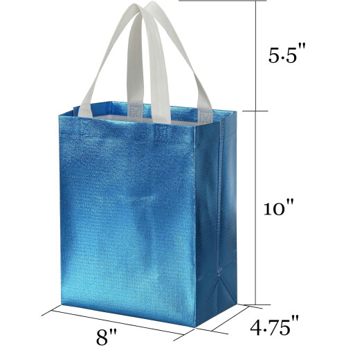 Hellblaue, wiederverwendbare Einkaufstaschen, 10 x 8 Zoll, 40er-Packung 1
