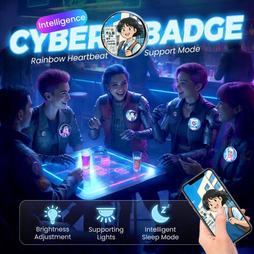 Ψηφιακή καρφίτσα Pixel Badge με οθόνη αφής HD, προσαρμοσμένη προβολή 1