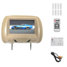Universal 7Polegadas Car Headrest Monitor Screen Assento Traseiro Entretenimento Multi-Media Player para AV USB MP4 MP5 FM Beige