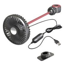 Ventilador PortáTil USB para Ventilador Asiento Trasero Coche, 360 Grados, 3 Velocidades, Viento Fuerte, Ventilador 5V con Clip Ajustable, Ventilador