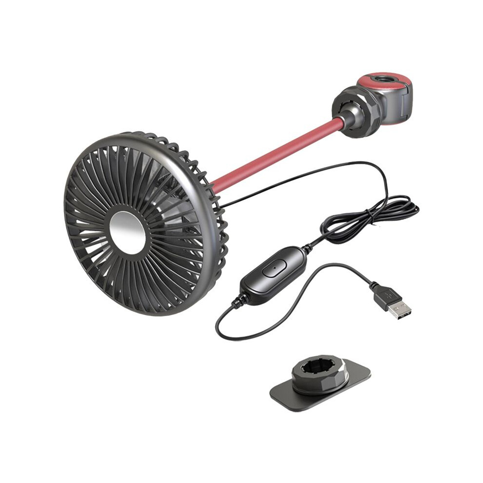 Usb Portable Fan For Car Backseat Fan, 360Degree 3 Speeds Strong Wind 5V Fan With Adjustable Clip Electric Car Fan 4713011172302