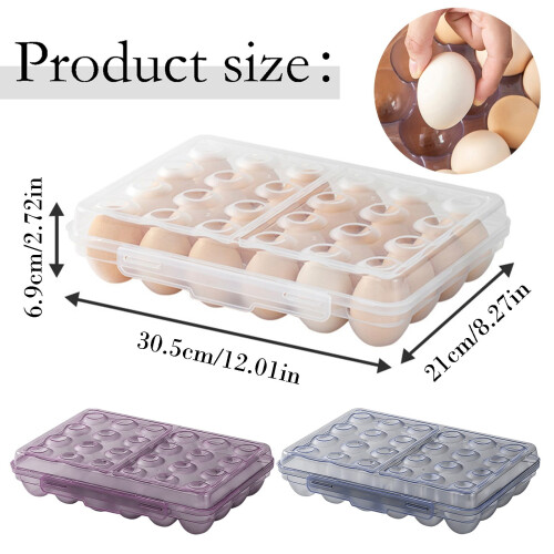Food grade plastic egg box with stackable snap on compartment egg tray, refrigerator, kitchen egg storage and preservation box 2