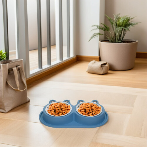 Gamelle double KALLORY pour animaux de compagnie avec 2 compartiments 1
