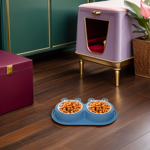 Gamelle double KALLORY pour animaux de compagnie avec 2 compartiments 2