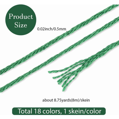 Broderigarn Broderet Grøn 6-Trådet Polyester18 1