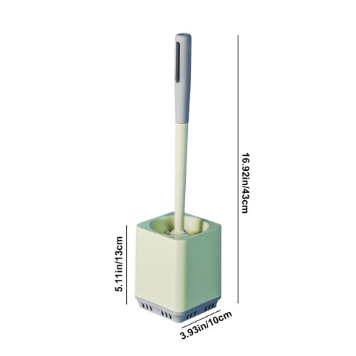 Ensemble brosse de toilette avec manche long et base murale 2