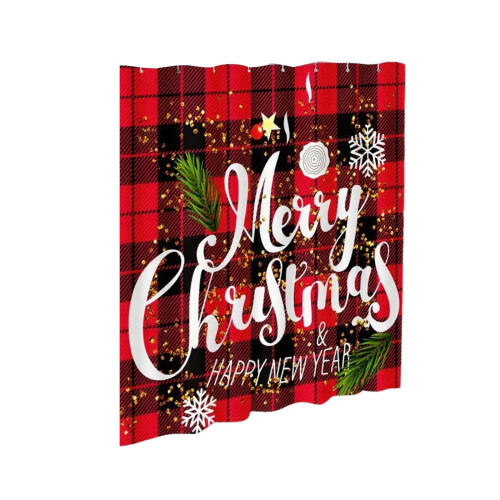 Red Polyester Christmas Shower Curtain 180x180 cm 1