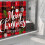 Red Polyester Christmas Shower Curtain 180x180 cm 5