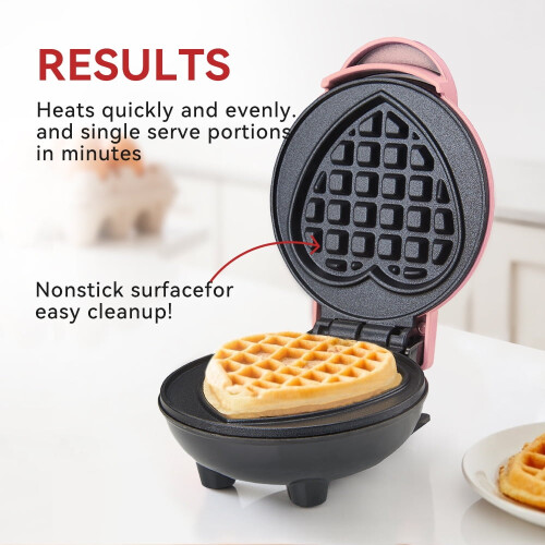 Μηχανή πρωινού Love Waffle 4 ιντσών, 16*8*12cm, γρήγορη θέρμανση, αντικολλητική επίστρωση, 2