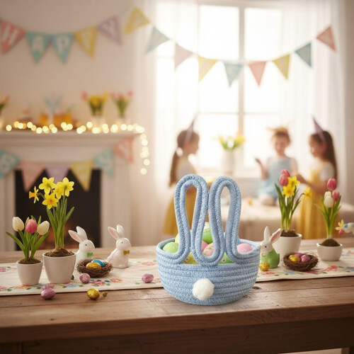 Rabbit Storage Basket Cotton Rope 20cm 2