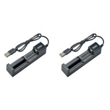 2X Batterijlader USB 1 Slot Universeel Snel Opladen Oplaadbare Lithiumbatterijlader voor 18650 26650 14500 16340