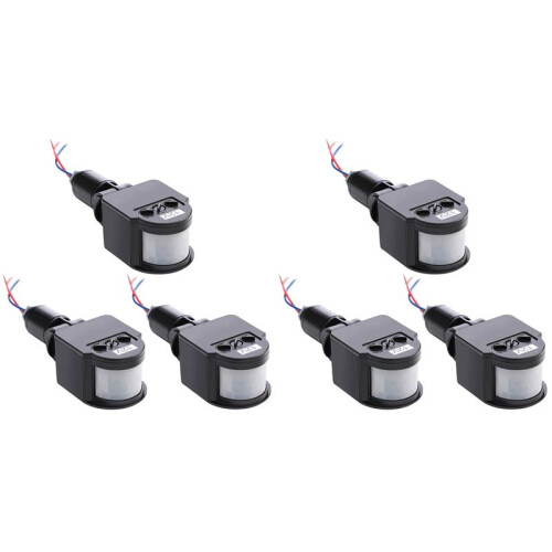 6 Pcs Black Motion Detectors Motion Sensor Light  Outdoor Pir Direct Current 12V Motion Sensor Pir Sensor