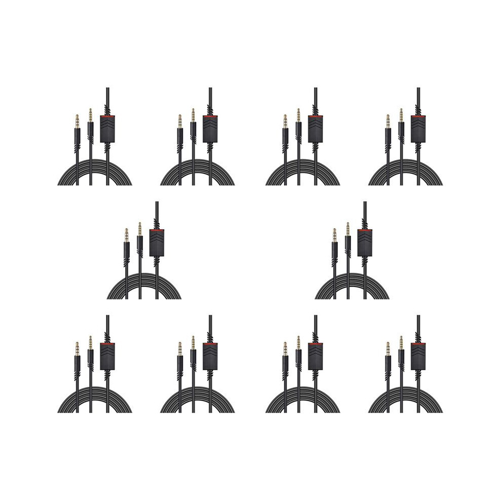 10X Replacement Headset Cable, 2.0M Inline Mute Cable Cord For Astro A10 Gaming Headsets Ps4 Controller Headphone 6132795403491