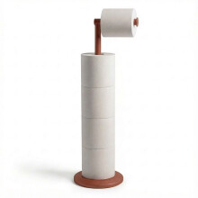 ZISH Toilet Roll Holder Freestanding Reddish Brown