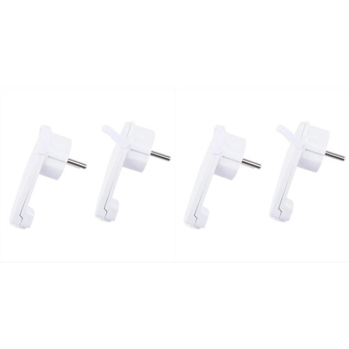4pcs White Schuko Angled Plug Flat Schuko Flat Plug 250 V (16 A) Schuko Plug Flat Eu Plug