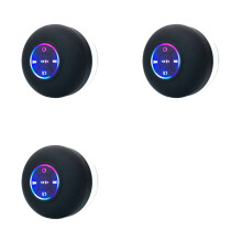 3X --Lautsprecher für die Dusche, Wasserdicht, Freisprecheinrichtung mit LED-Leuchten, Saugnapf-Mikrofon für Badezimmer, Pool, Strand
