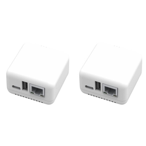 2PCS NP330 Network USB 2.0 Print Server USB2.0  Printer Server 100Mbps RJ45 Connection for Androids Phones EU Plug 1