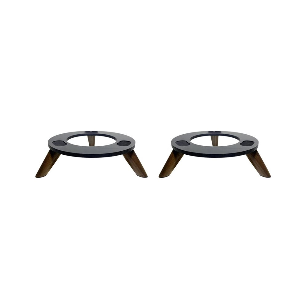 2X Solid Wood Base Thickened Nonslip Solid Wood Desktop Shock-Absorbing Audio Stand For Kardon Aura Studio Dark/Gray 4713060573914