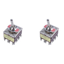 2X AC 380V 10A / OFF/ 3 Positionen 12 Pin Verriegelnder Kippschalter 4PDT