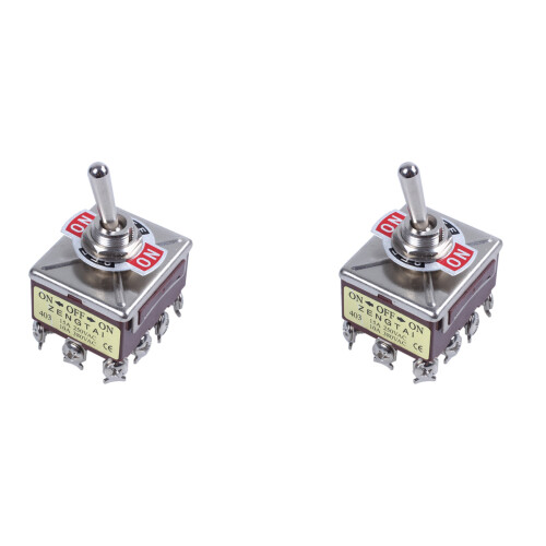2X AC 380V 10A /OFF/ 3 Positions 12 Pin Latching Toggle  4PDT