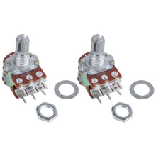 2 Pcs Silver Metal B50K 50K Ohm 6-Pin Dual Trim Potentiometer 3.8 x 2.8 x 1.7cm