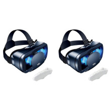 2X VR-Bril Virtual Reality 3D-Bril op Volledig Scherm VR-Set 3D Virtual Reality-Bril, Verstelbare VR-Bril met Gamepad