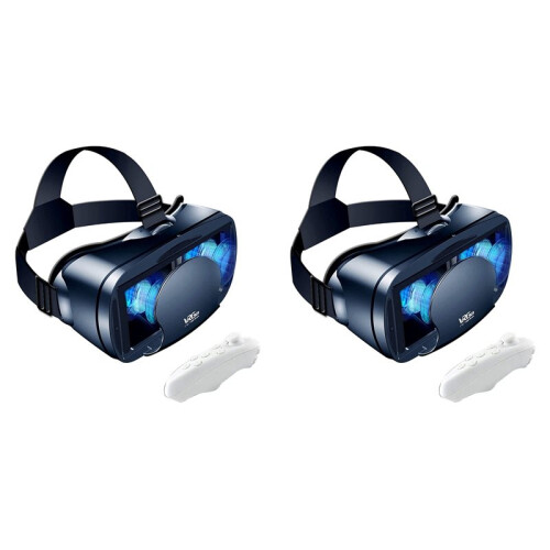 2X VR Glasses Full-Screen Virtual Reality 3D Glasses VR Set 3D Virtual Reality Goggles, Adjustable with Gamepad