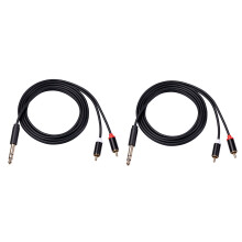 2X 6.35 mm to 2RCA Cable, RCA Cable 6.35mm Male to 2 RCA Male Stereo Audio Adapter Y Splitter RCA Cable -3 Meter