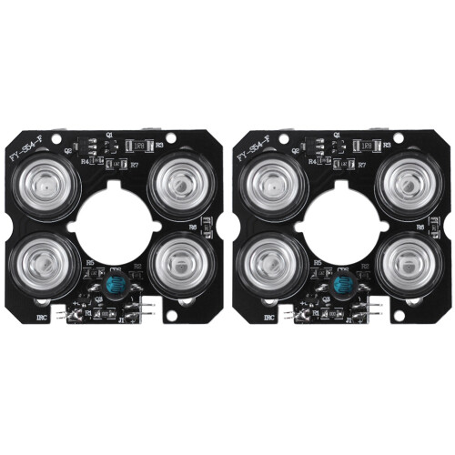 2pcs 4 Array IR LED Spot Light Infrared 4X IR LED Board for CCTV Cameras Night Vision (52mm Diameter) 1