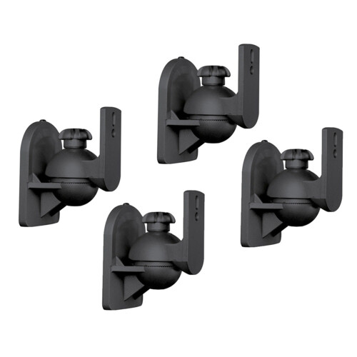 Universal Rotatable Speaker Wall Mount Stand Bracket 2 Pair Black