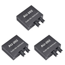 3X AU-202 Mixer Stereo un 2 Ingressi e 2 Uscite Distributore Audio per Cuffie Alimentazione Esterna AMP Controllo del Solo Volume