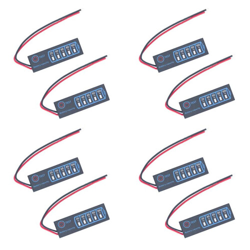 8 Pcs Battery Level Indicator 3S Ternary Lithium Battery Lithium Iron Phosphate Lead-Acid Battery Capacity Display Meter