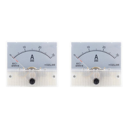 2X 85C1- 30A  Voltmeter Zeigerkopf Analog Amperemeter Panel Meter