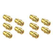 Connecteur de Câble Coaxial 10 PièCes, Adaptateur Plaqué ou RG6 de Type F Femelle à Femelle, Rallonge de Câble Coaxial pour Câbles TV