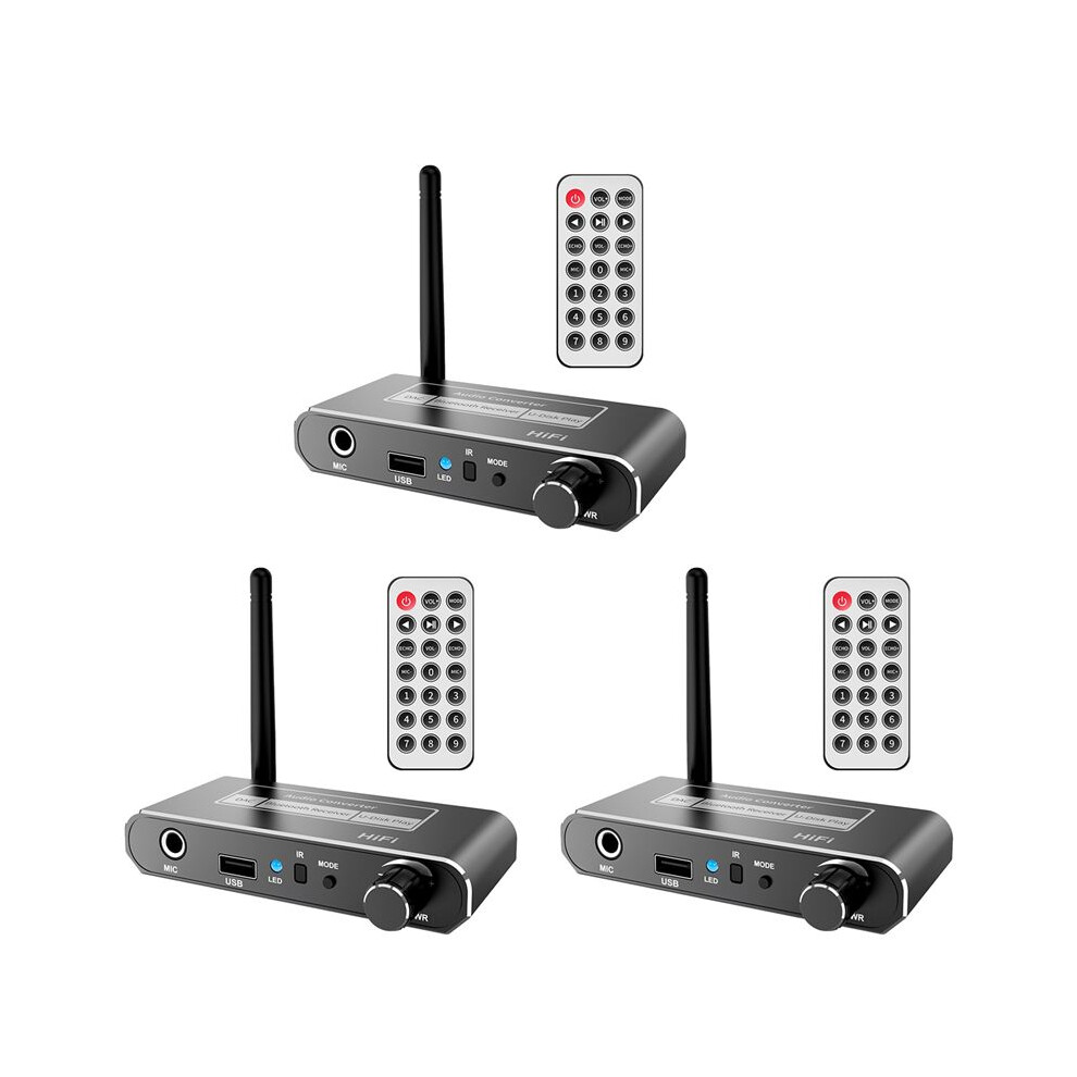 3X Wireless Hifi Dac Converter 5.2 Receiver Audio Coaxial To R/L 3.5Mm Aux Adapter With U Disk Mic 4711227061342