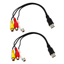 2X Cabo USB para 3RCA Cabo USB FêMea para 3 RCA Rgb Vídeo AV Composto Adaptador Conversor Cabo Conector Cabo