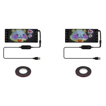 2X LED Pixel Panel,USB 5V Flexible LED Module RGB Scrolling Text Animation Display, APP,16X32 LEDs 7x17CM